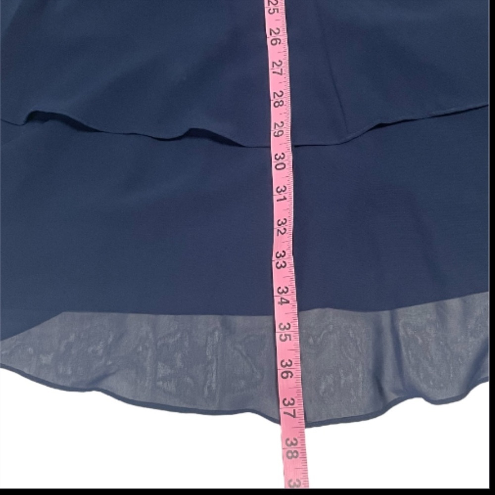 SLNY Navy Layered Midi Dress with Beaded Neckline - Picture 10 of 10